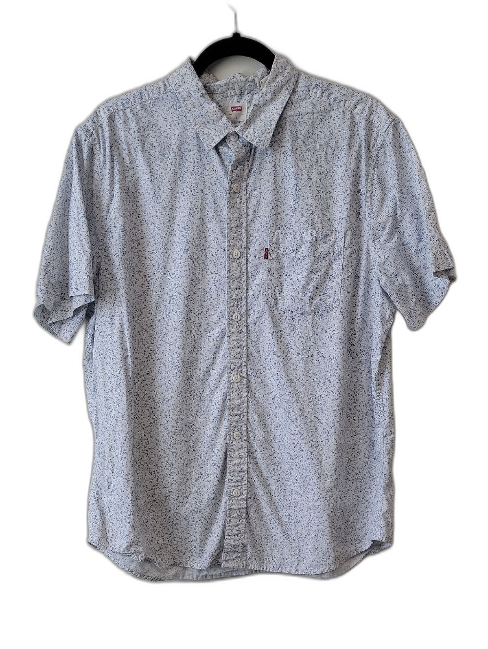 Levi's Summer Light Blue Short-Sleeve Button-Down with Micro Speck Print